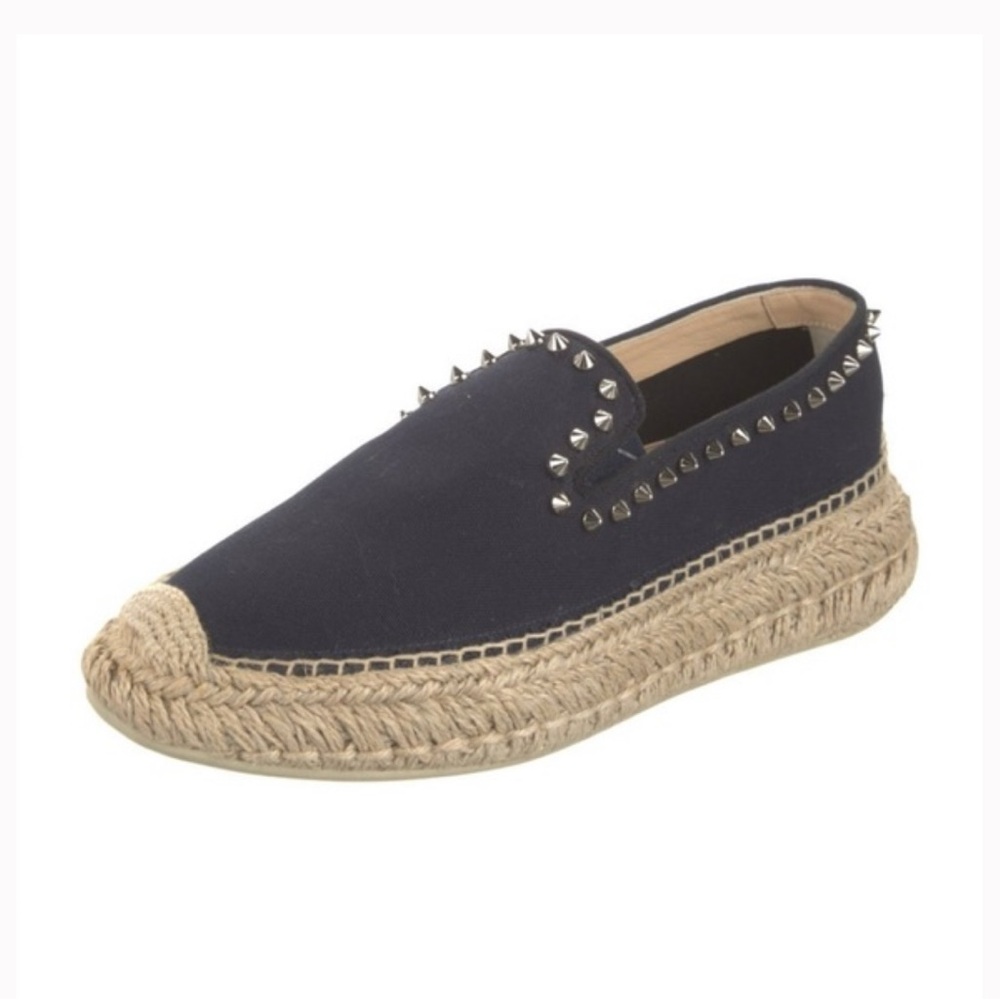 Christian Louboutin Navy Studded Loafers